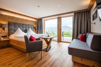 Steinberger Hof inkl. Chiemgaukarte - Panoramazimmer mit Terrasse, 26 qm Dusche und WC, TV, WLAN