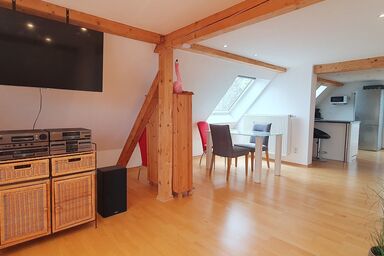 Ferienhaus Pfaffe - Ferienwohnung im Dachgeschoss, ca. 45m², für 2 Personen, Nichtraucher, offener Wohnbereich