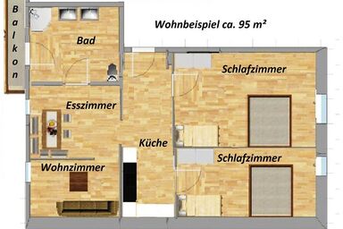 Krapfgut - Ap. Top 7 /2 Schlafräume; 1 Wohnschlafr/Dusche, WC