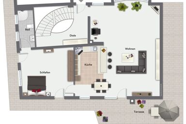 Gästehaus Friedlich - Ferienwohnung 8, Grünstein, 1-4 Personen, 120 qm, 1 Schlafzimmer