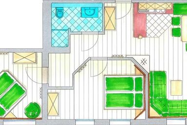 Ferienwohnung Roislerlehen - Ferienwohnung 2, Herbstslab, ca. 65 m², 2 SZ, Wohnzimmer, Balkon