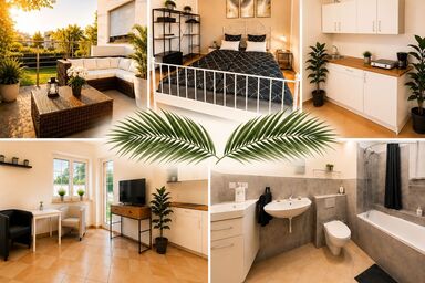 Palmen Apartment direkt in Bad Aibling - Apartment 32 qm für 2 Personen mit Terrasse