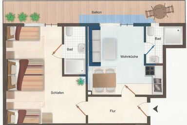 Ferienwohnungen König - Ferienwohnung Nr.1, Balkon