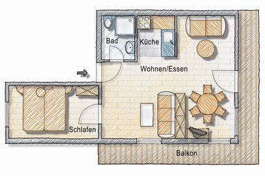 Haus Wandl - 2 Raum-Appartement