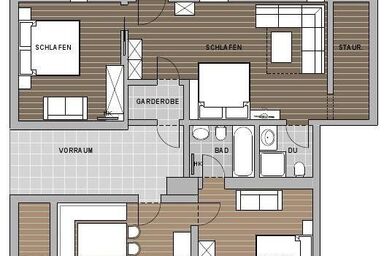 Appartement Hutz - 1. Appartement "Grafenbergblick" (Mansarde) 80-100m²