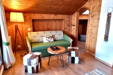 Ferienwohnungen am Hopfensee im Allgäu - Ferienwohnung Hüttenfeeling, 44 qm, 1 Schlafzimmer, Balkon, max. 2 Personen