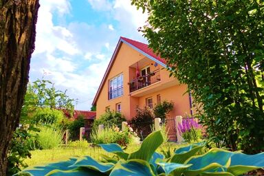 Ferienwohnung Am Wanderweg - 115qm große Ferienwohnung am Wanderweg mit Balkon und großzügigem Gästegarten