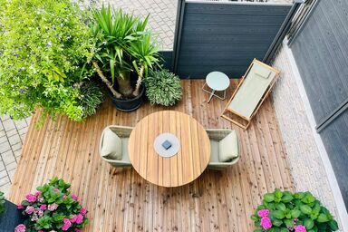 Apartment im Weinparadies - Modernes Apartment (40 qm) mit eigener Terrasse im mediterranen Garten