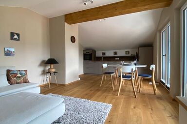 Ferienwohnung Panorama inkl. Chiemgaukarte - Ferienwohnung Panorama 48qm, Balkon, 1 Schlafz., Wohnschlafzi., Küchenz., WLAN