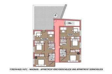 Appartement Hutz - 4. Appartement Kirchbodenblick, für 2-6 Pers.