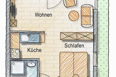 Haus Wandl - 1 Raum-Appartement