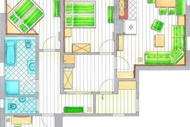 Ferienwohnung Roislerlehen - Ferienwohnung 1, Frühlingssun, ca. 100 m², 3 SZ, Wohnzimmer, Balkon