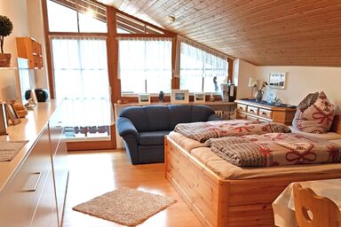Ferienwohnung Bergblickl - Ferienwohnung Bergblickl 28 qm Wohn-/Schlafraum mit Balkon, Dachschräge/Mansarde