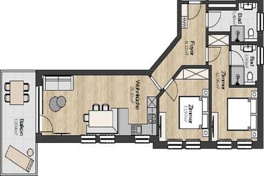 A CASA "Granat" - Top 9 mit 2 Schlafzimmer