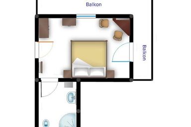 Landhaus Rieding - Doppelzimmer Hochkeil mit Dusche/ WC, Balkon