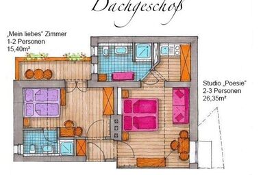 Hannas Alpengruss - Appartement, 2 Schlafräume mit 2 DU/WC