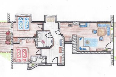 Vorderponholz Ferienwohnungen - Ferienwohnung  Alpenglück, 1-5 Personen, 65 qm, Terrasse, W-LAN, 2 Schlafzimmer