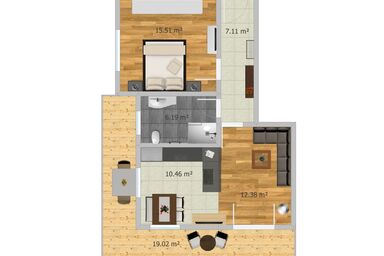 Krennlehen - Ferienwohnung Obersee, 60qm, 1-2 Pers., 1.Stock, Balkon