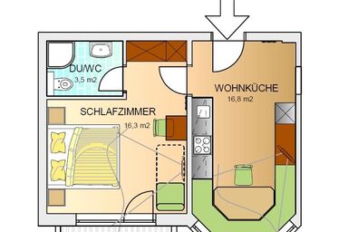 Toni's Ferienheim - Appartement für 2 - 3 Personen